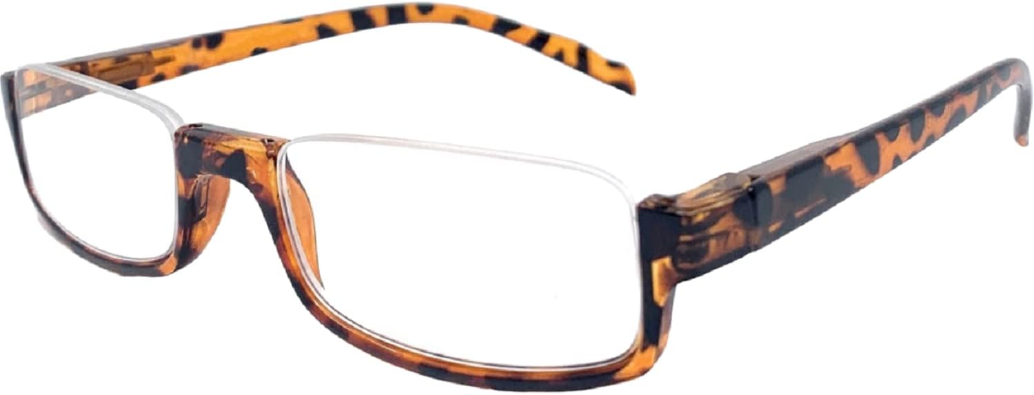 The Parker Rectangle Half Frame Reading Glasses, Unisex Half Rim Readers, Half Moon Cheaters - Image 2