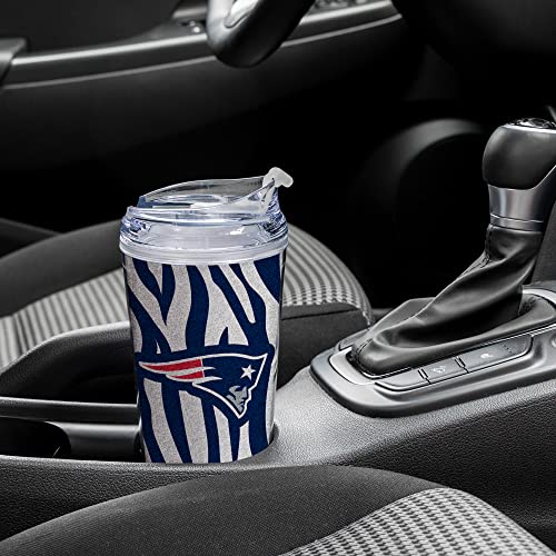 Image of Rico Industries NFL Football Glitter 24oz Acrylic Glitter Tumbler with Hinged Lid, Officially Licensed Double Wall Tumbler with Straw