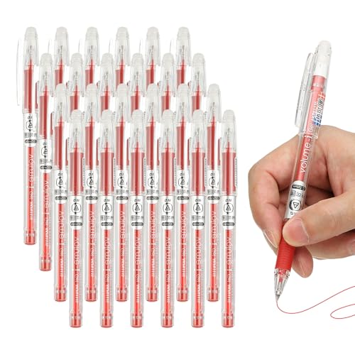 PATIKIL Bolígrafo Borrable Tinta Roja 0.5mm Pack 24