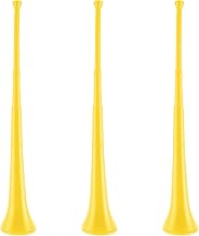 3 Pieces Collapsible Stadium Horn 28 Inch Vuvuzela Stadium Horn Plastic Blow Horn Noisemakersfor Campus Sporting Events Sports Themed Party Supplies (Yellow)