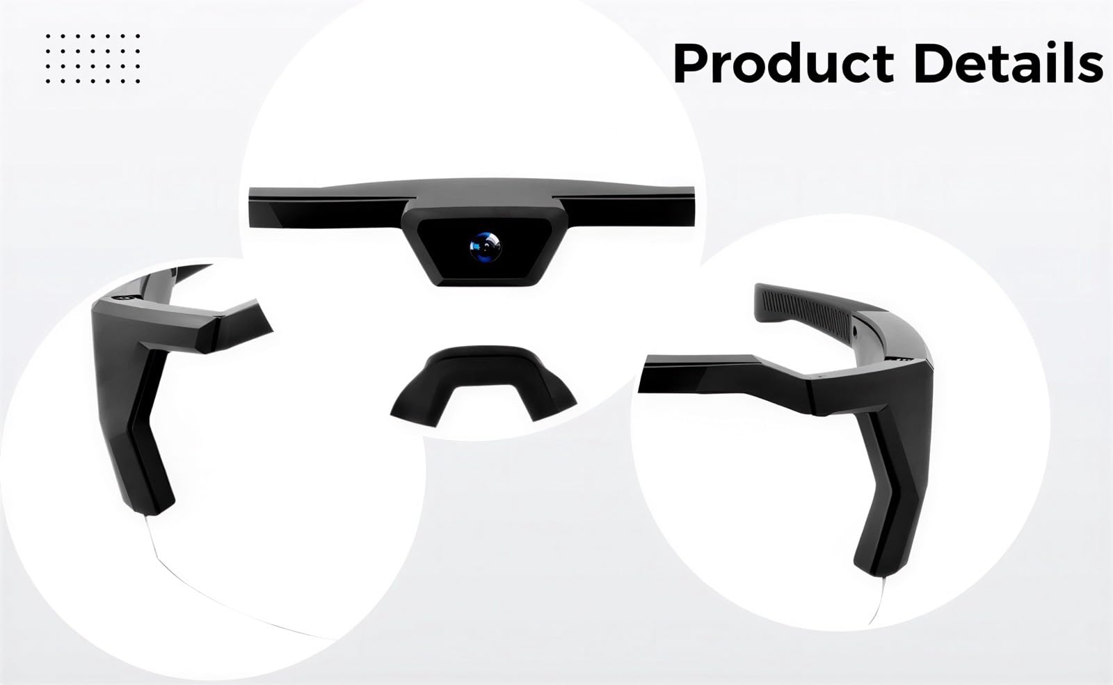 Occhiali POV con scheda TF da 16 GB, lenti fotocromatiche con rilevamento della luce, occhiali intelligenti con fotocamera per video e foto, per sport, ciclismo, escursionismo, sci