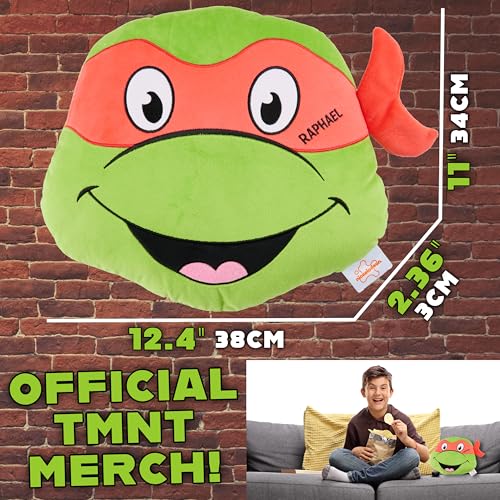 Image of Teenage Mutant Ninja Turtles Plush Cushion Pillow, Soft Plush Throw Pillow Cute Fluffy Cushion Bedroom Decor, Gifts for Teens, Women (Green TMNT, L15 x W13.4)