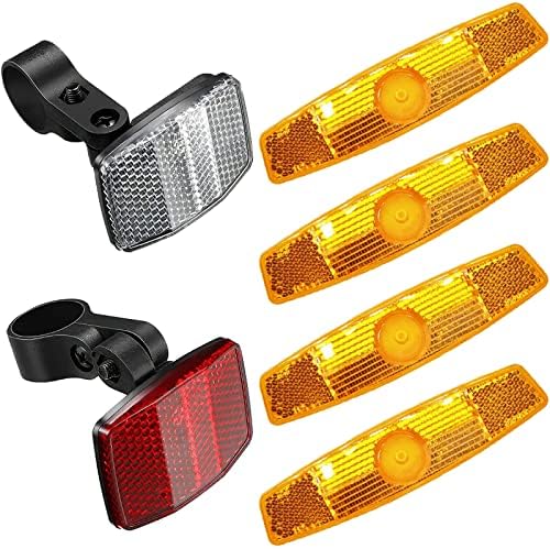 VICDUEKG 6 Pcs Bicycle Reflectors Front and Rear Kit Bike Wheel Spoke Reflectors Accessories, Mountain Bike Safety Warning Reflectors for Night Cycling, Handlebar, Seatpost