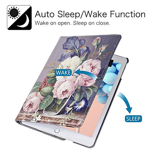 New Rotating Case for iPad 10.2" 9th / 8th / 7th Generation - 360 Degree Rotating Stand Protective Cover with Auto Sleep Wake for iPad 10.2 inch 2021/2020 / 2019 (Oil Painting Roses) - Image 2