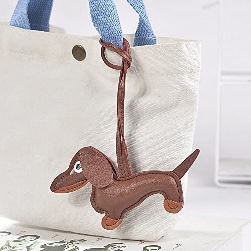 Casiler Süße Welpe Hundetasche Anhänger Key Chain Mode Pu Leder Dackel Dackel Ringzubehör