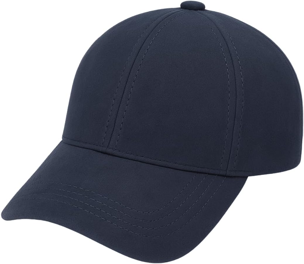 Baseball Cap Suede Leather Hat Snapback Unisex All Season Headwear