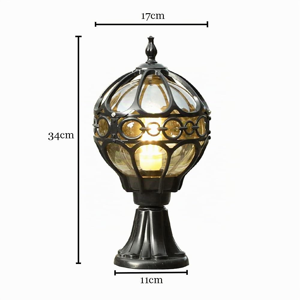 Impermeable Lámpara de Pie Exterior metal,Lámpara de Sobremuro Exteriores Aluminio Luces de Pedestal Moderno，para jardín, casa, Garaje, Patio, Muro, Escalera, Patio (Negro)