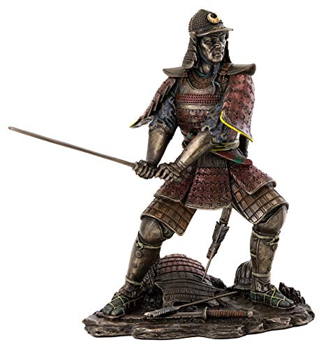 Top Collection Medieval Japanese Samurai Statue - General Minamoto Warrior Sculpture in Premium Cold Cast Bronze - 8.25-Inch Collectible Figurine