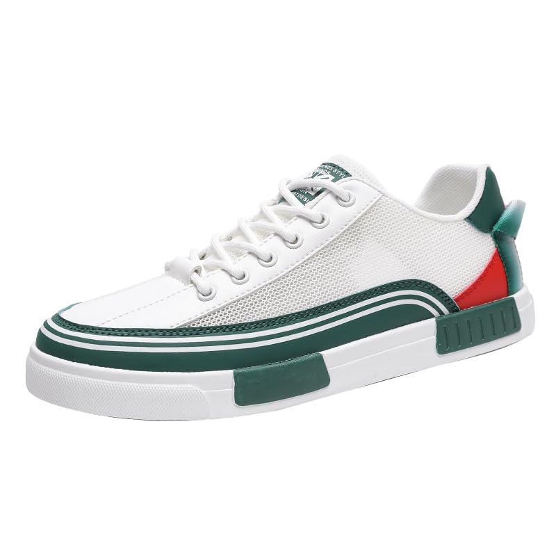 Men's Striped Color Block Skateboard Shoes - Lace Up Breathable Sneakers for Outdoor Walking Wandering Street Jogging