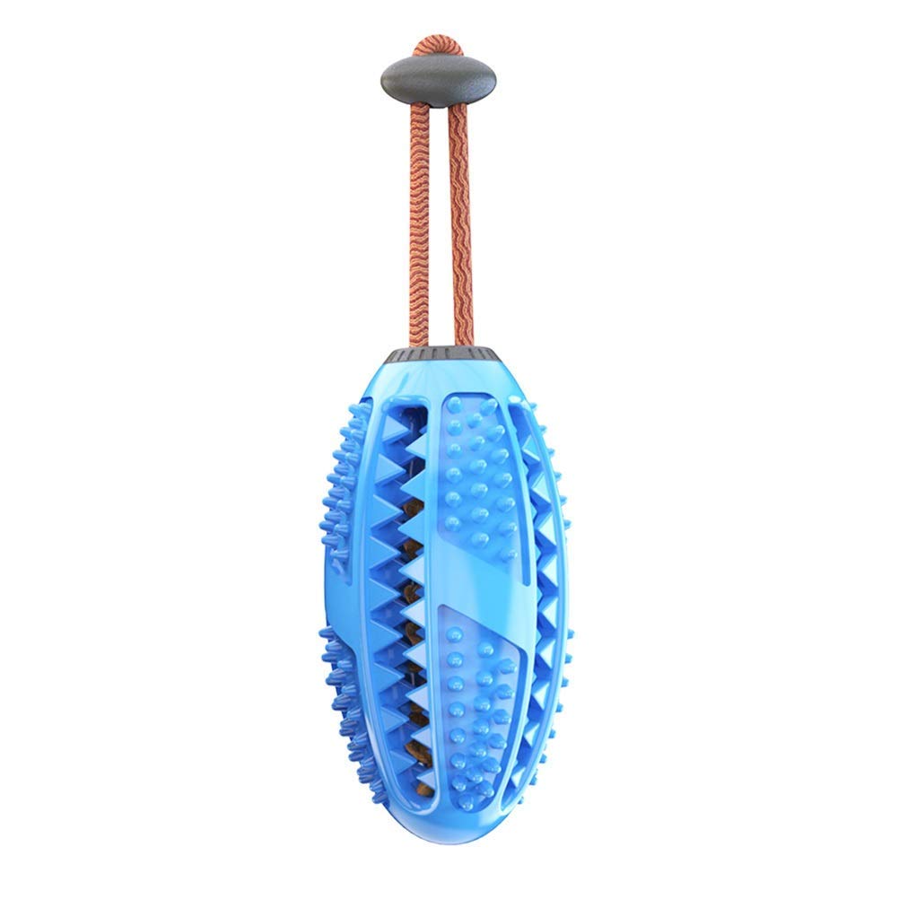 MU Cane Interattivo Giocattolo Giocattolo Gomma Palla Cucciolo Masticare Giocattolo Cibo Dispenser Palla Resistente Ai Morsi Pulito Denti Pulito Pet Giocando a Palle Pet Cane Giocattoli,Blu,Medio