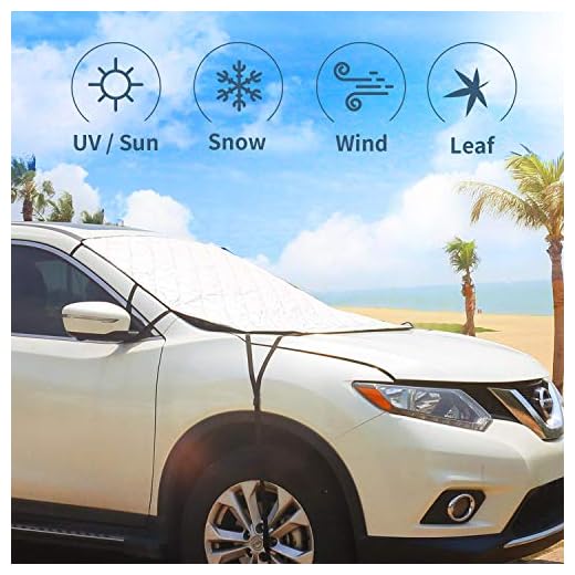 Leader Accessories Protector de Parabrisas contra Sol y Nieve, Parasol de Coche, Cubierta de Nieve, Protector de Escarcha Resistente al Viento Polvo, 145x128cm (3 Capas)