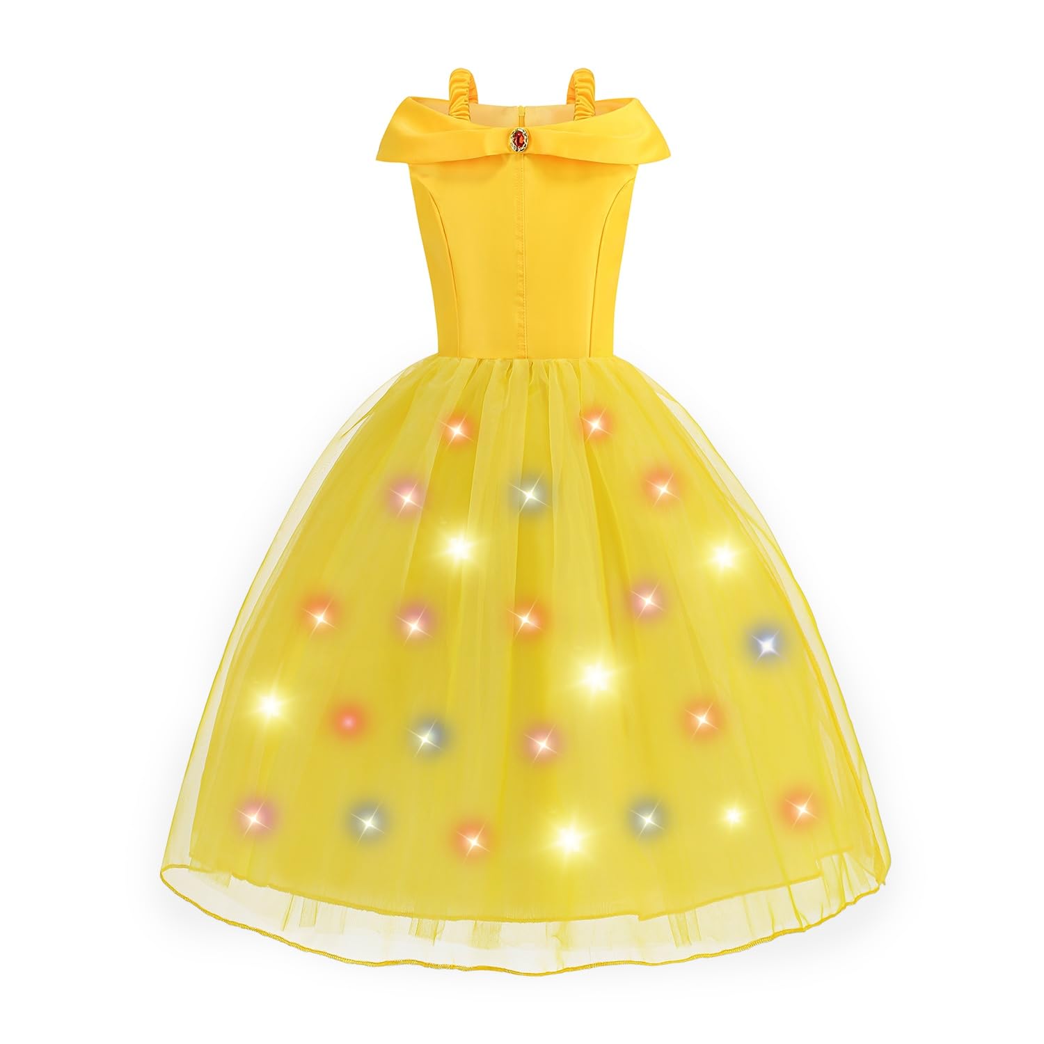 Foierp Light Up Princess Dress for Girls Princess Costume with LED Skirt for Kids Party Halloween Christmas Carnival