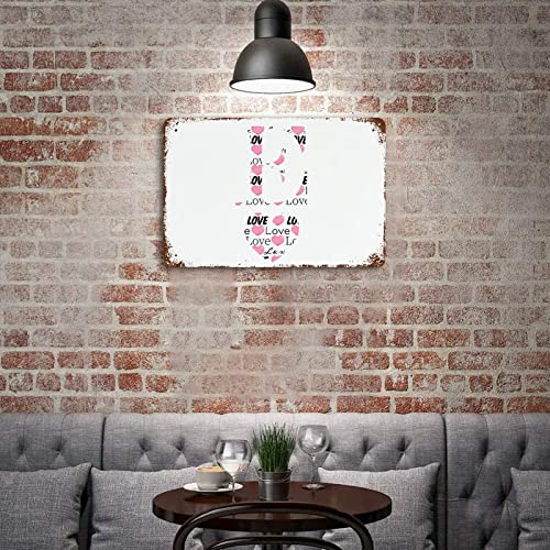 Panneau en métal lettre E idée de cadeau de mariage et de Saint-Valentin original - 6