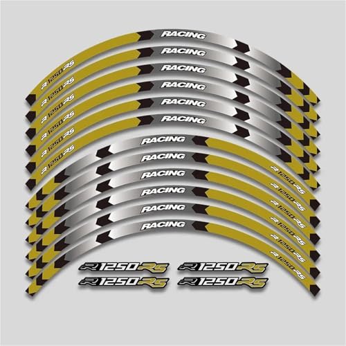 Autocollant de moyeu moto premium pour BMW R1250RS finition réfléchissante marron