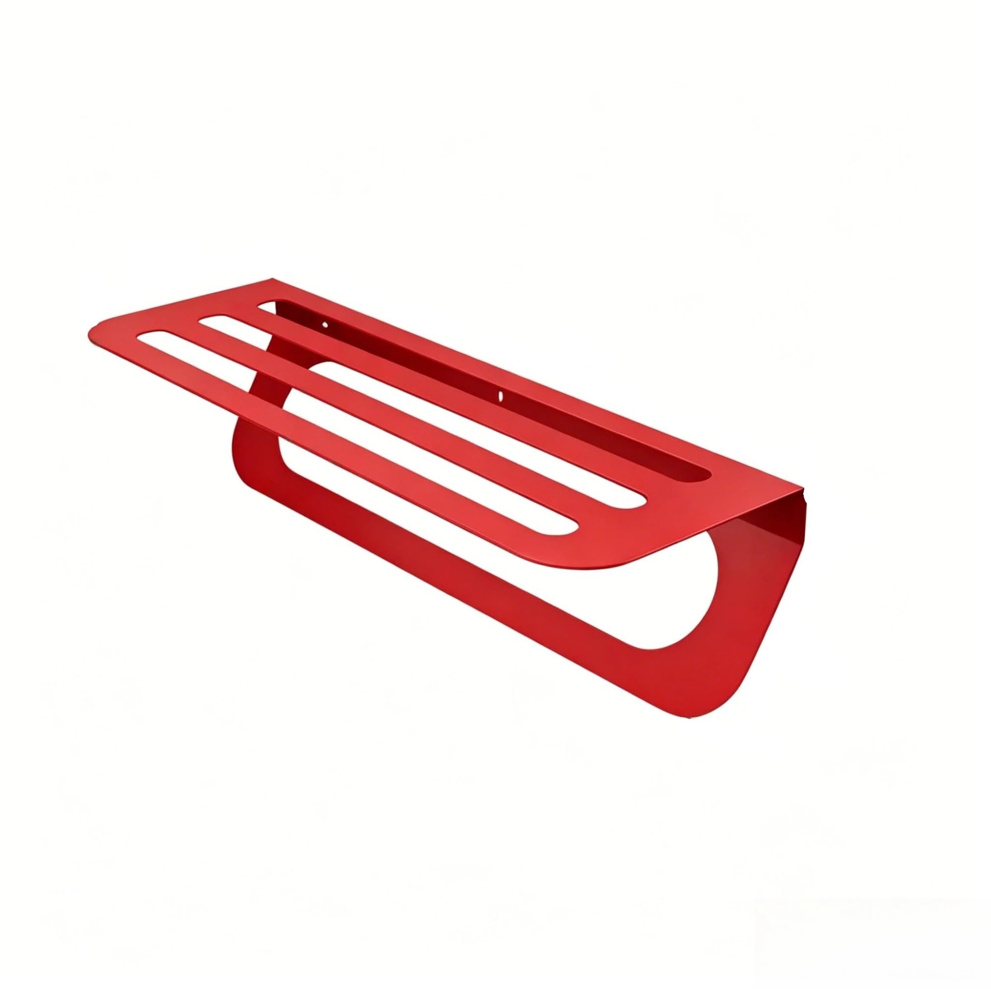 Bathroom towel rail Bathroom Towel Shelf, Wall Mounted Metal Rack with Bar, Rustproof Space Saving Storage Organizer(LSM-8-Red)