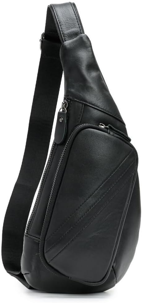 Men's Casual Chest Bag Top Layer Cowhide Crossbody Korean Shoulder