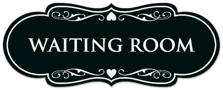 Signs ByLITA Designer Waiting Room Sign - Easy Installation | Durable Wall or Door Sign (Black) - Medium