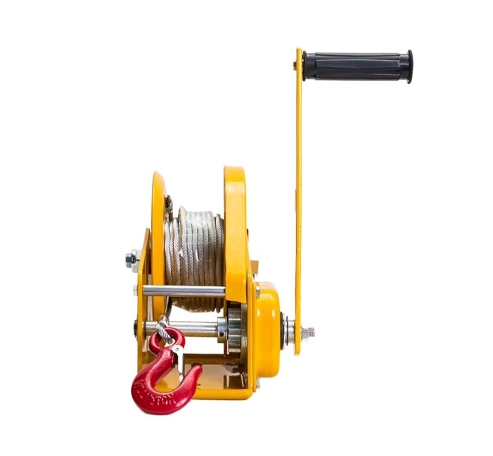 Manual Winch,1800lb Hand Crank Two-Way Self-Locking Manual Winch Household Small Portable Traction Hoist with Brake Manual Winch for Cars, Home Improvement, Cargo Handling