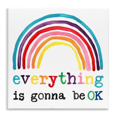 Everything Is Okay Rainbow, 12 x 12 Inch Mounted Print on Wall Plaque
