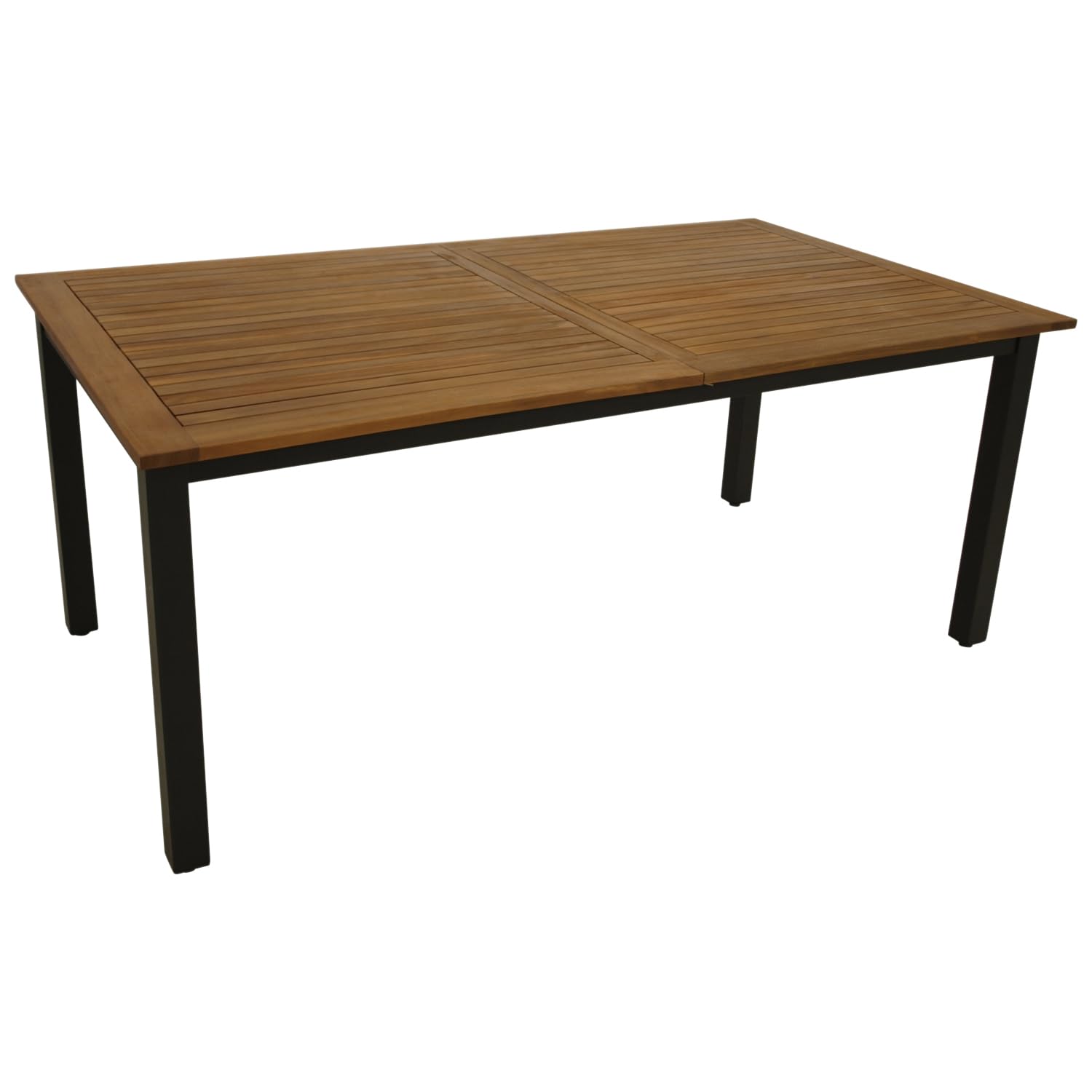 DEGAMO Gartentisch Ausziehtisch SARONNO 180/240x100cm, Aluminium anthrazit + Akazienholz geölt, Outdoor, FSC®-Zertifiziert