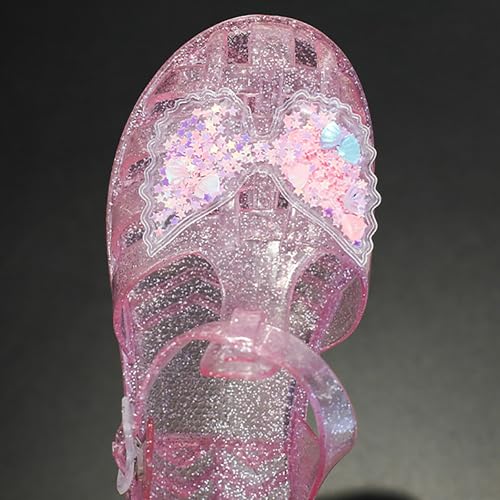 Jelly Sandals for Girls Kids Toddler Princess Dress Up Flat Sequins Butterfly Mary Jane Shoes Summer Casual Sandal4