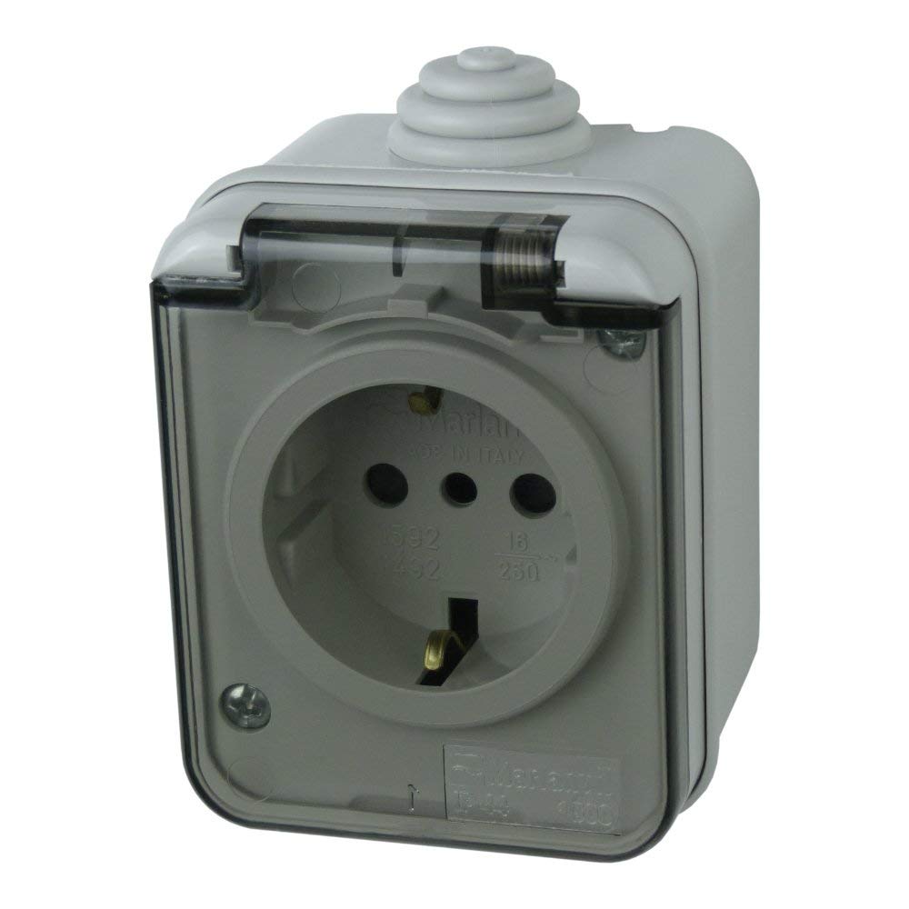 PRESA SCHUKO 230 V. CON CAPPUCCIO