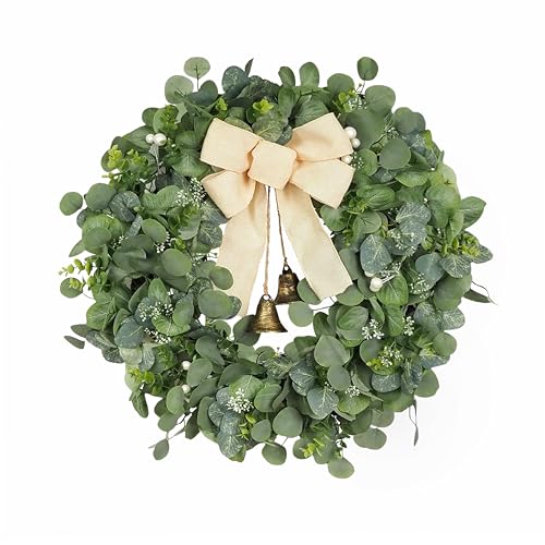 28' Large Eucalyptus Wreath with Vintage Bells...