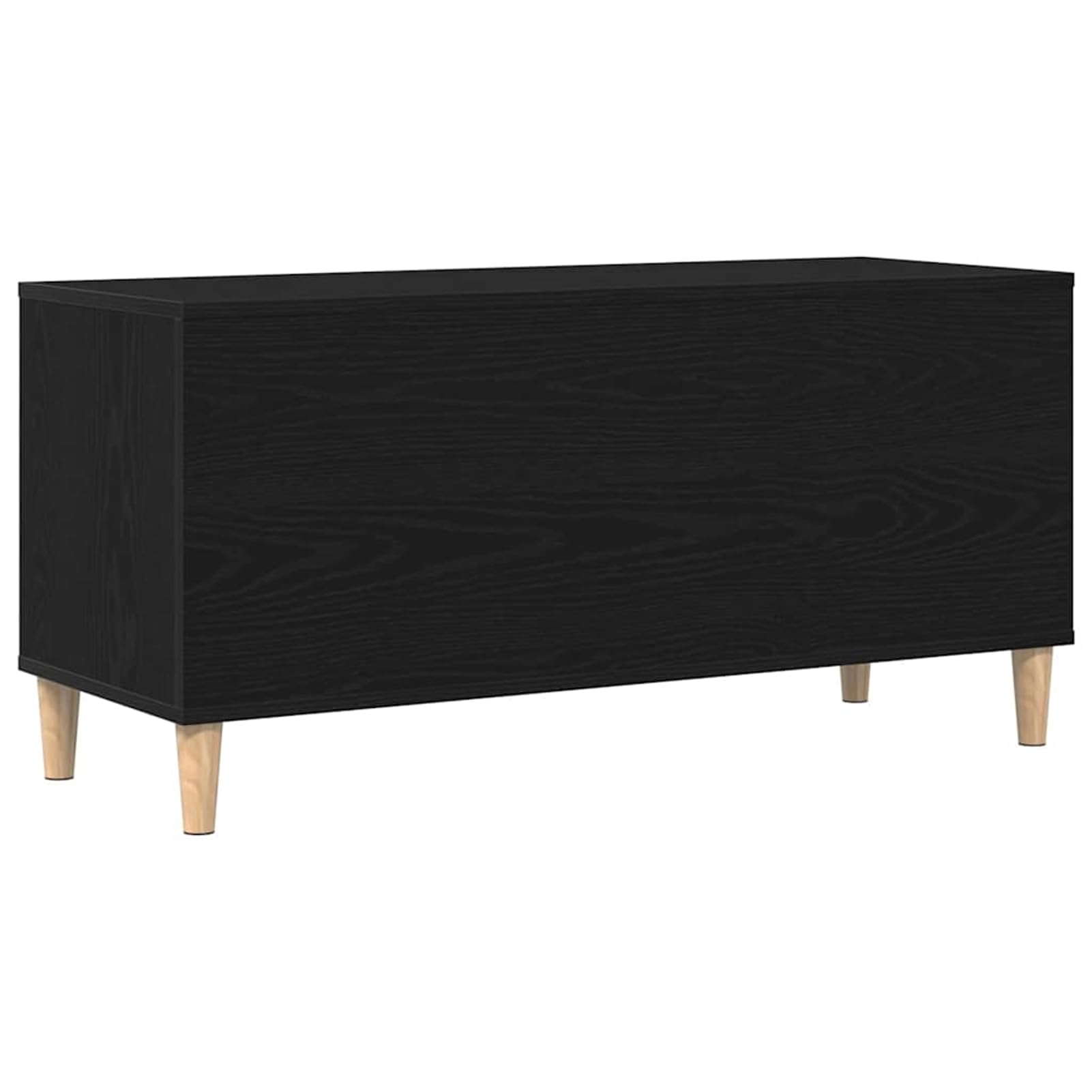 Armadietto per vinili, 100 cm, in legno, effetto rovere nero, con molto spazio e 5 ripiani per dischi e libri
