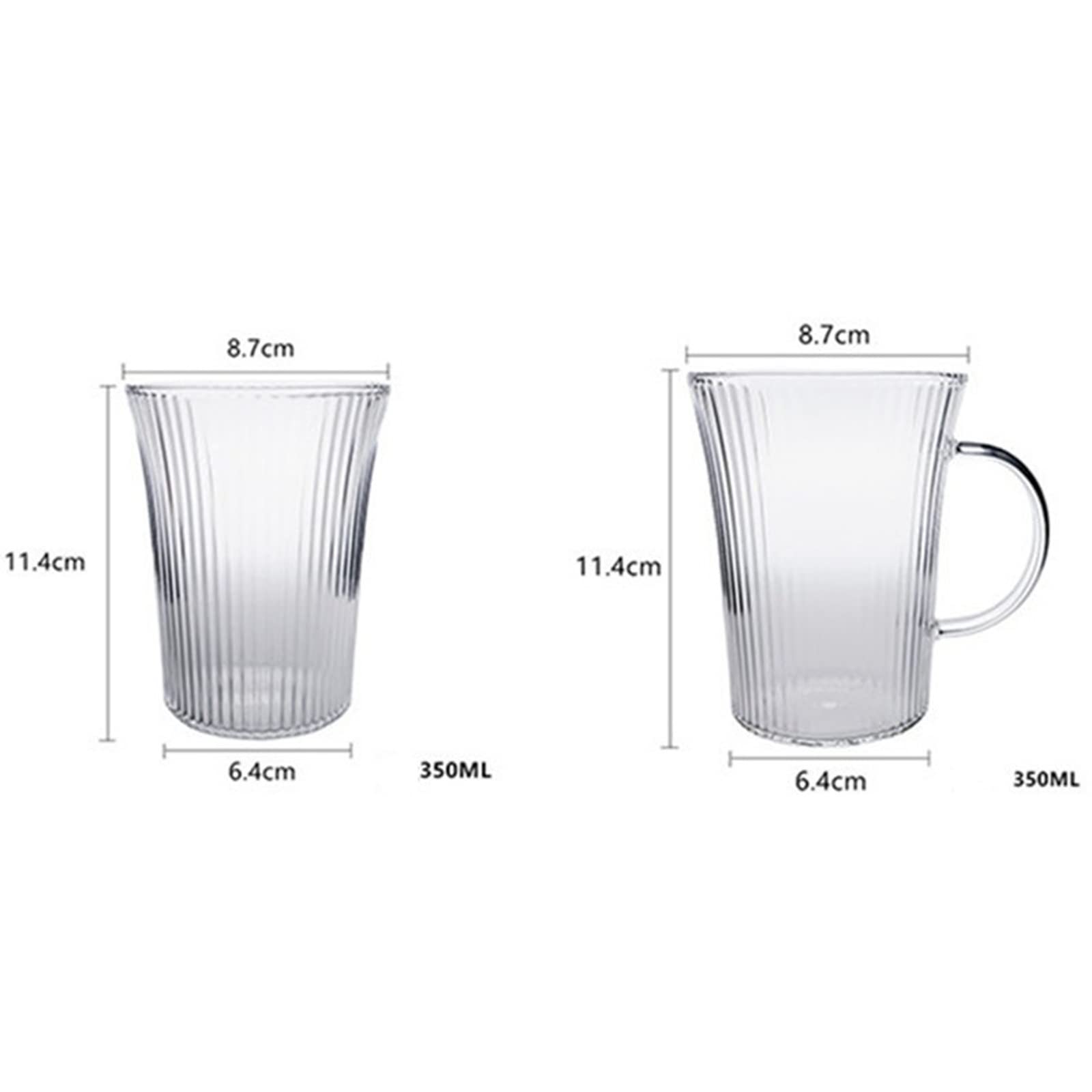 Szklanki do picia szklanki kubek domowy szkło przezroczysty kubek na sok styl kubki na wodę kubek latte kubki do kawy mrożonej kubki do kawy szklane kubki (pojemność: 350 ml - 3 szt., kolor: B)