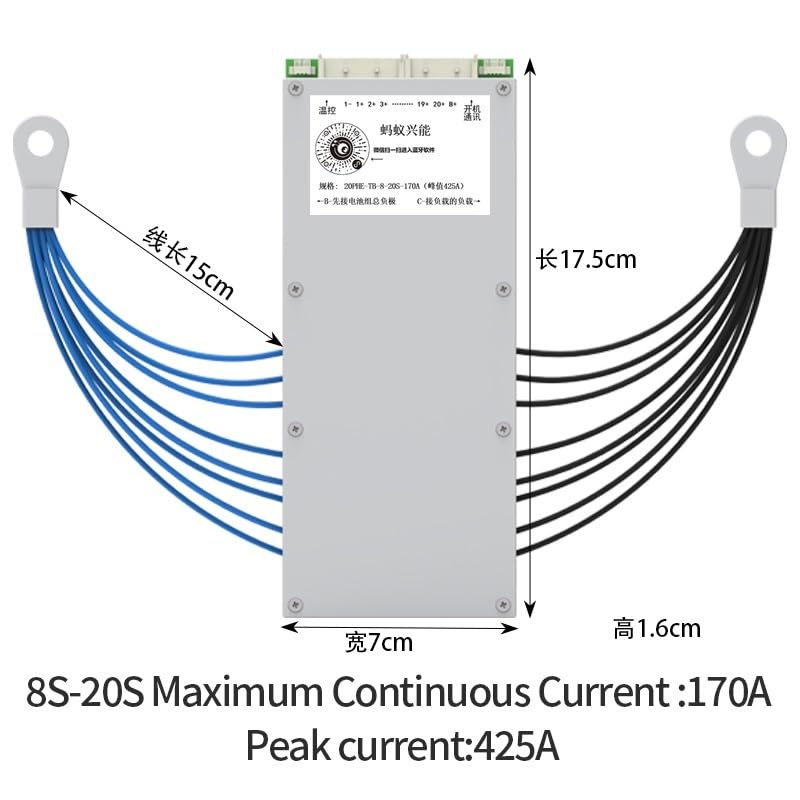 8S-20S 110A 130A 170A Smart Bms 24V 36V 72V 48V Li-ion LPF4 Scheda di protezione batteria al litio Bluetooth integrata(170A BMS(425A))