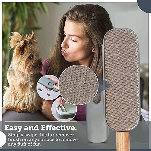 Mufern Escova removedora de pelos de cachorro – Removedor de pelos de gato com base de autolimpeza –
