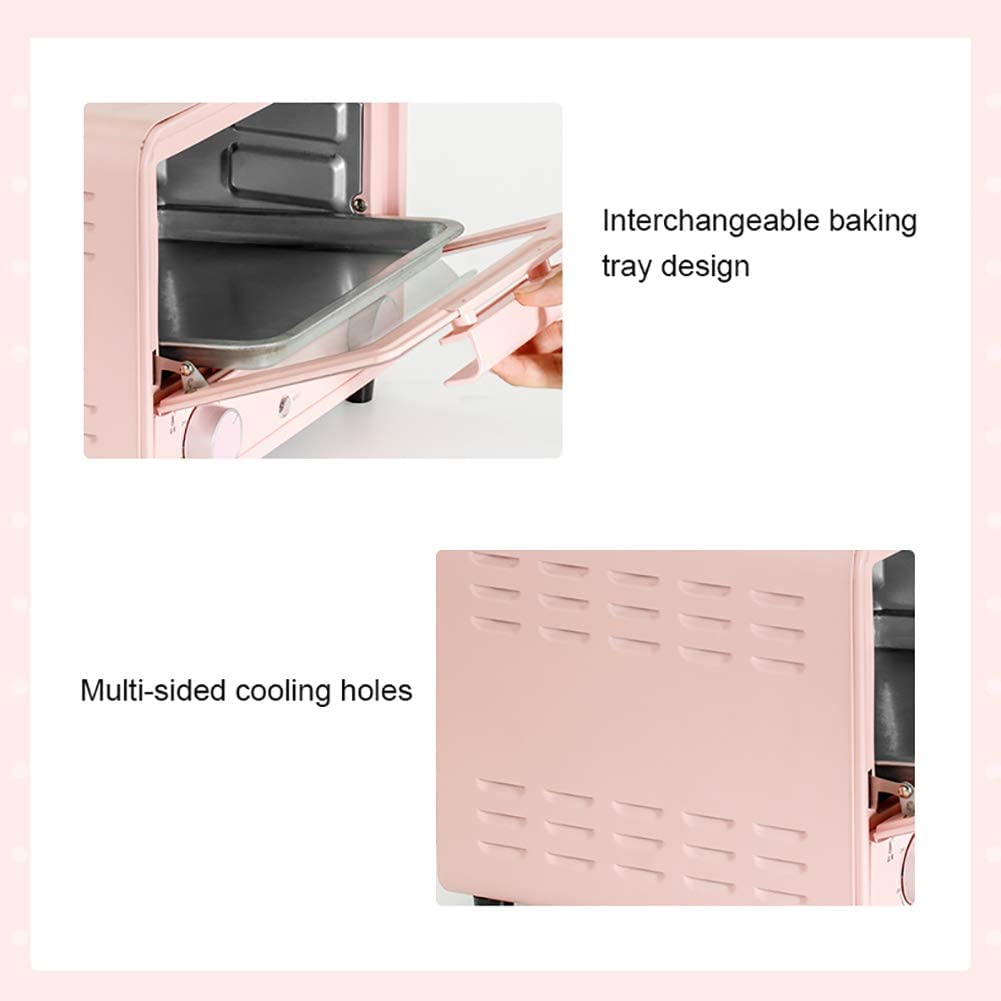 Mini Horno Tostador de 13L, Temporizador de 60 Minutos, Horno eléctrico for Hornear en el hogar, Hornear Pasteles, Pan, Multifuncional, Completamente automático