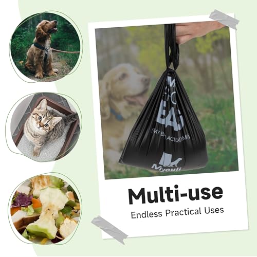 Image of 300 Counts Extra Thick Black Pet Poop Waste Bags With Handles for Dogs Ocean Wind-Scented