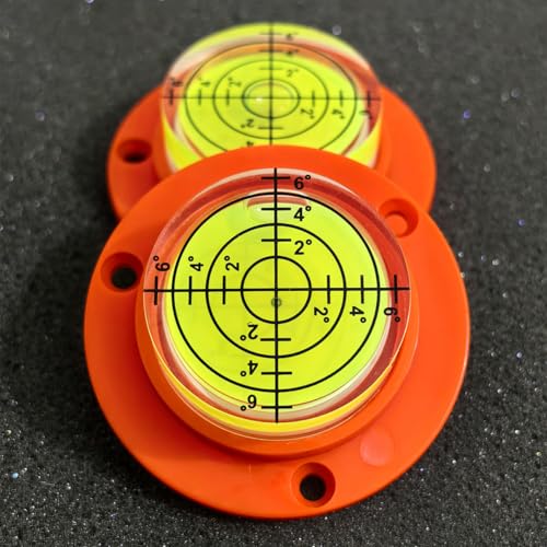 ZUJHPYMI 2Pcs Circular Bubble Levels with Plastic Case Base, Round Spirit Level Measuring Layout Tools Levels, Screw Mounted (50x17mm) - Thumbnail 6