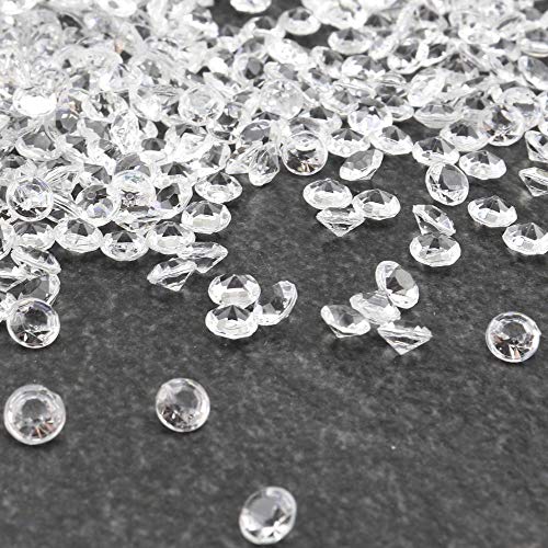 hibuy Decorative Diamonds/Gemstones - Clear, Transparent - Diameter 4 mm - 40 g - Confetti Decoration