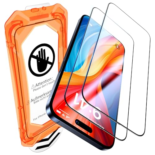 Image of UniqueMe for iPhone 14 Plus /13 Pro Max Screen Protector - [Military Grade Shatterproof & 9H+ Hardness] Screen Protector 13 Pro Max Tempered Glass Full Coverage Protection, Easy Installation, 2 Packs