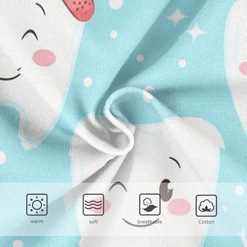 Cotton Toddler Underwear Custom Cute Cartoon Smiling Teeth Blue Panties for Girl Artistic Briefs Kids Undies 2t3