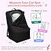 J.L. Childress Padded Backpack Car Seat Bag - Travel Bag for Airplane, Fits Most Baby & Infant Car Seats, Boosters, & Carriers, Accessories for Gate or Baggage Check, AirTag Compatible - Deluxe, Black