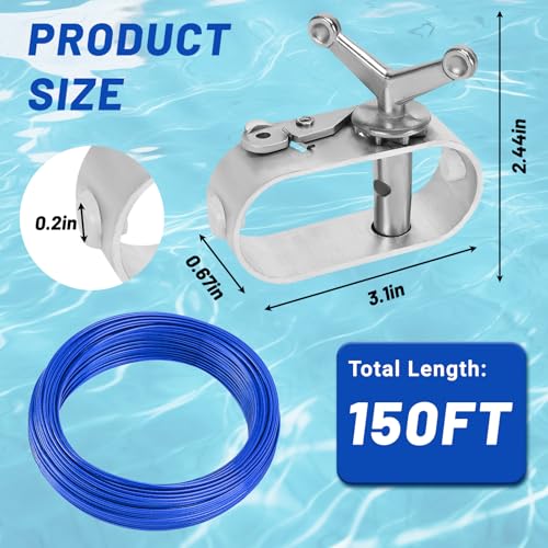 Kit de cable y trinquete para cobertor de piscina 150ft miniatura 2