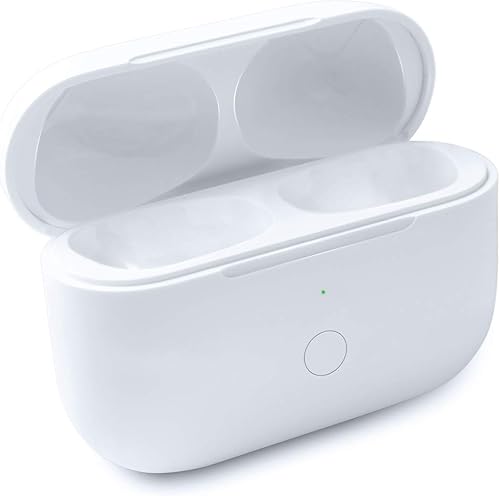 Funda de carga inalámbrica compatible con AirPods Pro, funda de cargador Air Pods, batería incorporada de 660 mAh, con botón de sincronización de