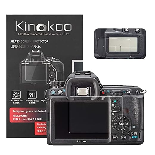 kinokoo härdat glasfilm för pentax kristall klar film pentax skärmskydd bubbelfri/anti-repor (2 pack), K-3/K-3 II+Top Screen Protectors