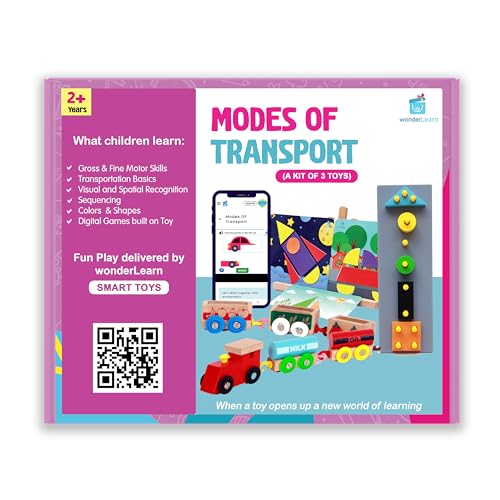 Image of Einstein Series- Fun Learning Wooden Magnetic Toys /Activities Gift Box or 2+ Year Old Boy /Girl /Toddler /Child- STEM Brain Game, Creative Educational Toy (Mode of Transport)