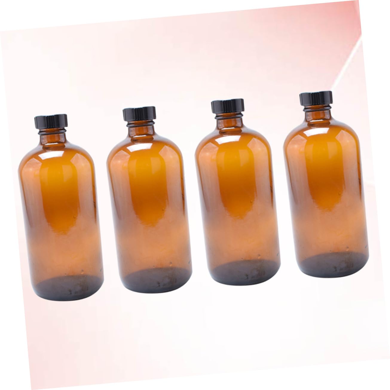 VALICLUD 4 Stück Braunglasflaschen 230ml Runde Glasflaschen mit Bakelitdeckel Wiederbefüllbare Glasbehälter für Reise und Medizin Cabinet