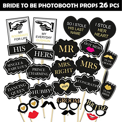 Image of Party Propz Bride to Be Props Set of 26 | Bachelorette Party Decoration | Wedding & Engagement Decor | Haldi & Mehndi Props| Groom to be Prop | Wedding Prop for Photoshoot (Cardstock)