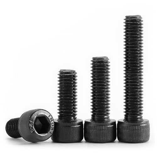 メートル法グレード12.9六角ソケットヘッドキャップスクリュー、ブラック酸化仕上げ、フルスレッド、高強度カップヘッドボルト小ネジ、M6 x 110mm (3個)