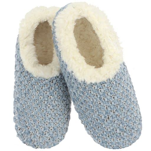 Image of Snoozies Womens Textured Slipper Socks Fuzzy House Slippers