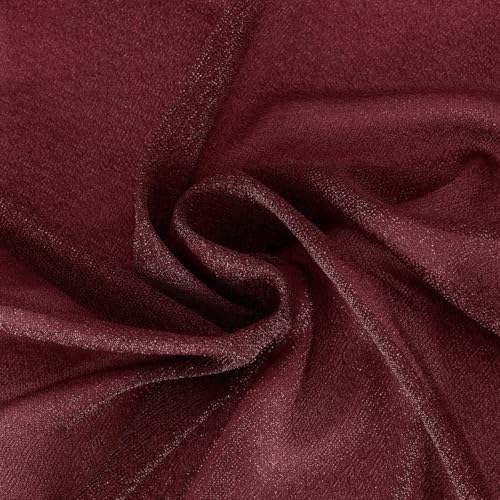 Image of Wedding Glitter Arch Draping Fabric Burgundy Red 29 inch x 6.5 Yards 2 Panels Sheer Backdrop Curtains Drapery for Wedding Ceremony Birthday Party Indoor Ceiling Decor