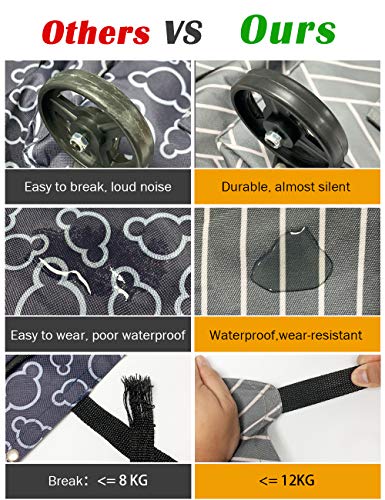 Wiederverwendbare Einkaufstaschen mit Rädern, faltbar, große Kapazität, Einkaufstasche, Einkaufstrolley, verschleißfest… – Bild 5