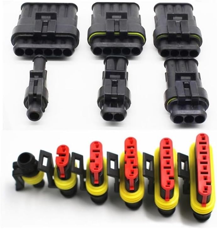 708pcs HID Waterproof Connectors Set 1/2/3/4/5/6 Pins 43 Sets Car Electrical Wire Connector Truck Harness Housing Connector VUQLDHAYZ