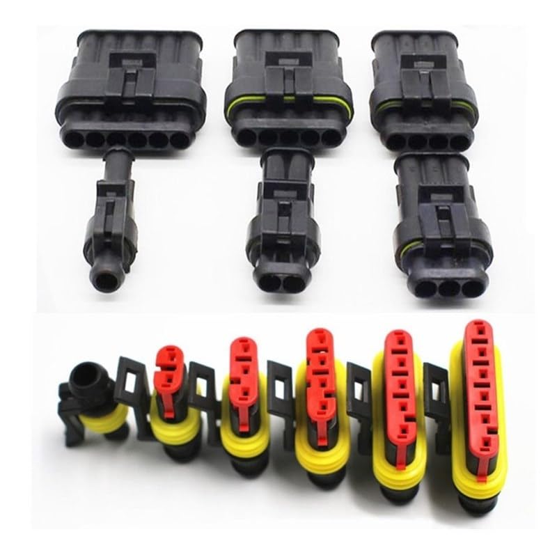 KLHRKNDGGO 708pcs HID Waterproof Connectors Set 1/2/3/4/5/6 Pins 43 Sets Car Electrical Wire Connector Truck Harness Housing Connector